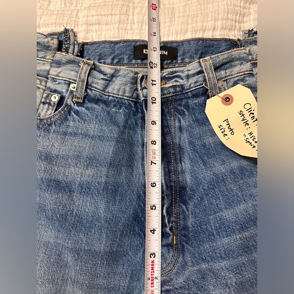 EB Denim His & Hers Block Split Hem Jeans - Measures 30 No Size Tag - Picture 14 of 15